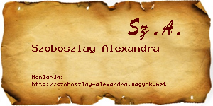 Szoboszlay Alexandra névjegykártya
