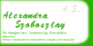 alexandra szoboszlay business card